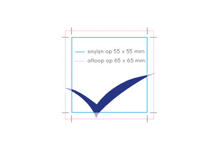 Visitekaart 55 x 55 mm - DD ontwerp - 2 zijden bedrukt - 300 gr