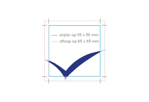 Visitekaart 55 x 55 mm - DD ontwerp - 2 zijden bedrukt - 300 gr